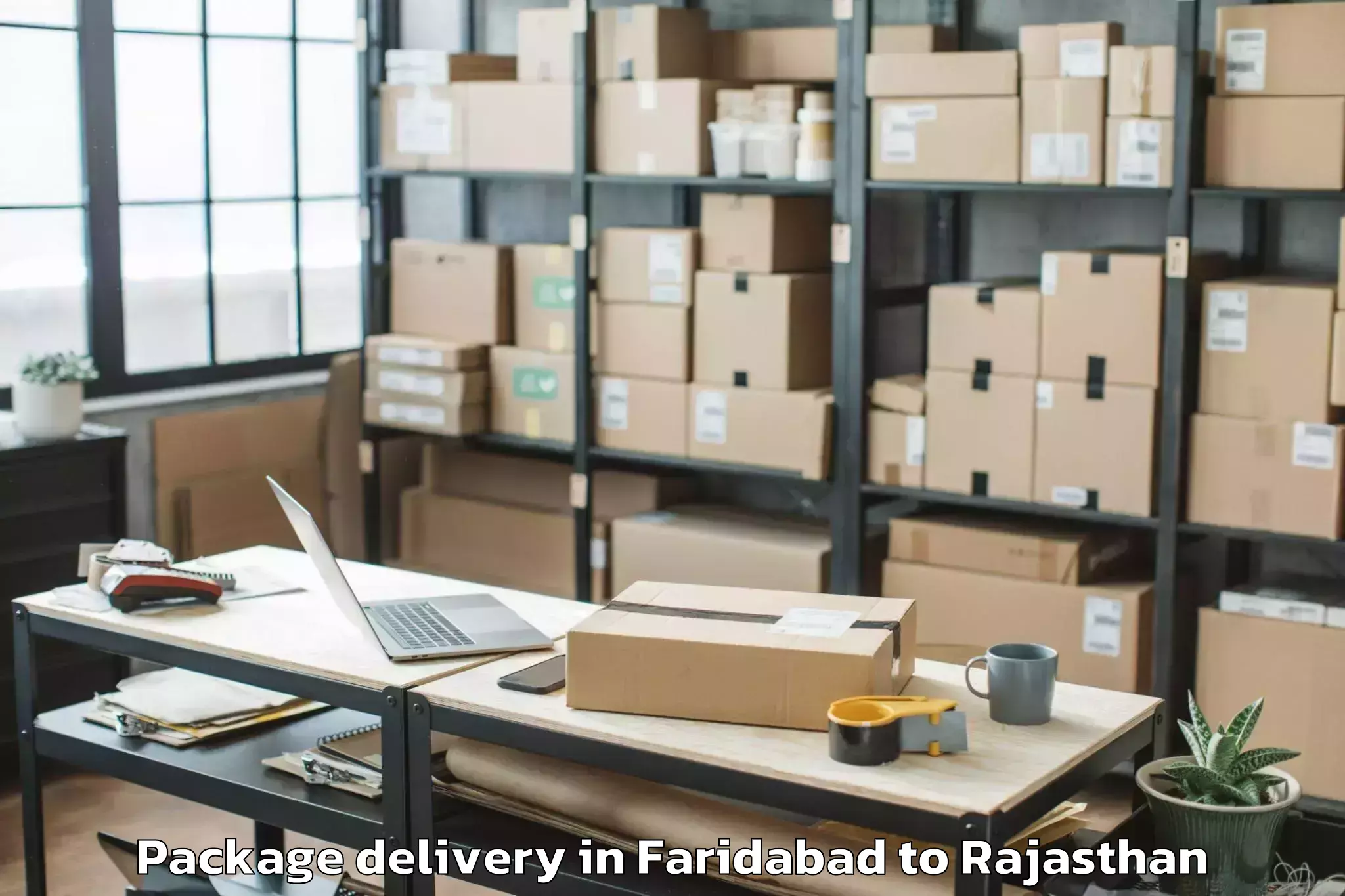 Reliable Faridabad to Jaipur National University Jai Package Delivery